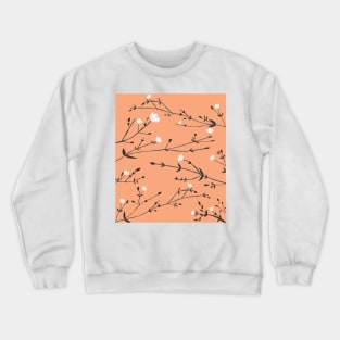 Branches Pattern in Coral Crewneck Sweatshirt